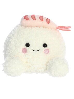 Original Palm Pals Ebi Shrimp Rice Sushi Plush Kawaii Novelty Toy White Pink NWT